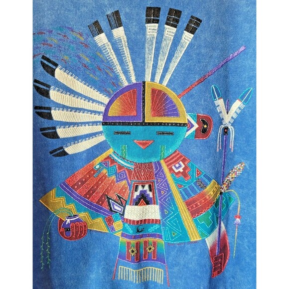 Boho Hanes Blue Size M (38-40) Comfort Blend Southwest Aztec Print Sweatshirt - Picture 2 of 4